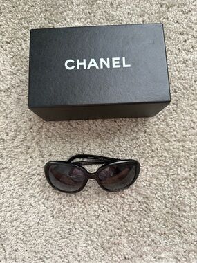 CHANEL Black Women's Oversized Butterfly Sunglasses